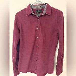 Denim & Flower Men's Maroon Button Down Shirt